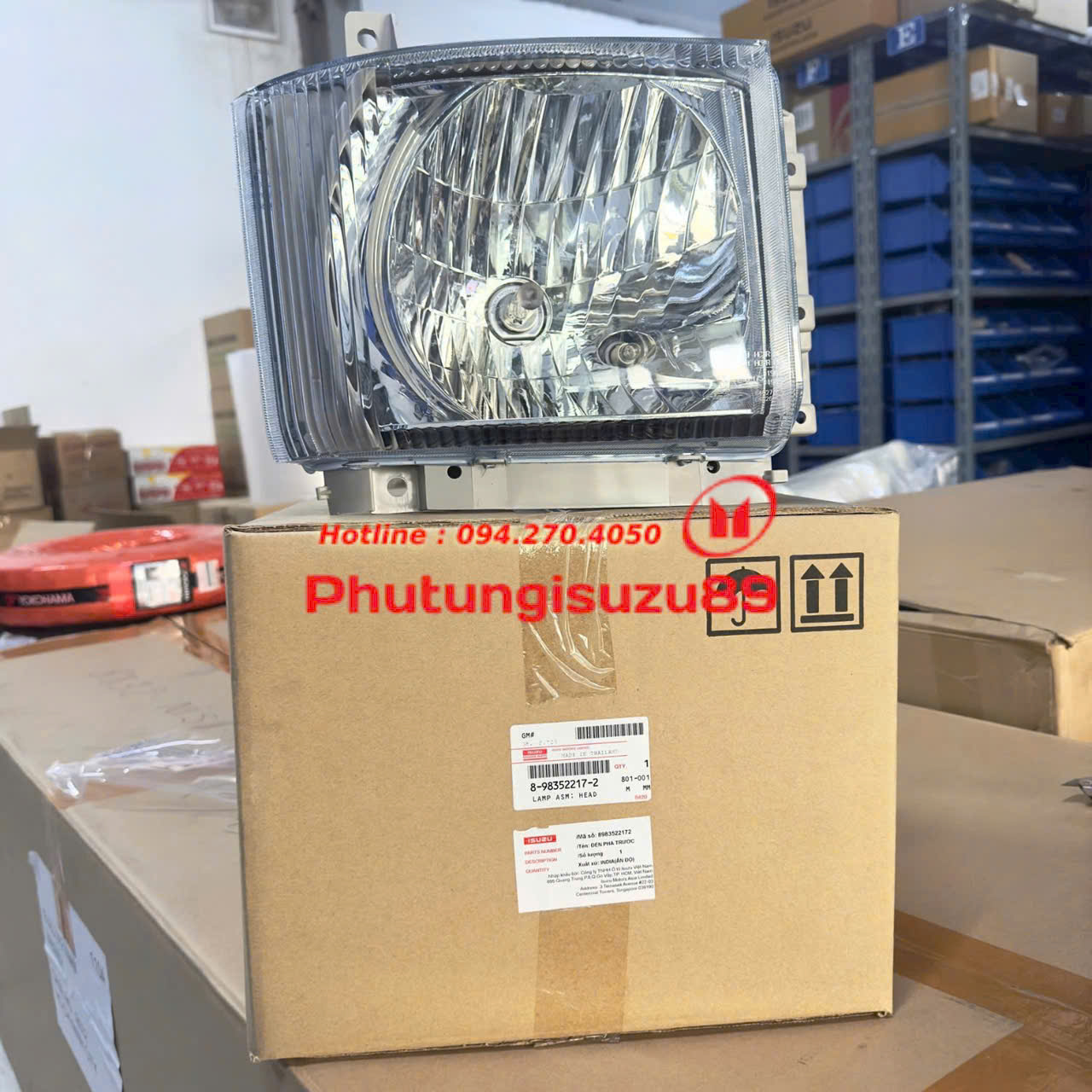 ĐÈN PHA ISUZU FVM NPR NQR E4 CHÍNH HÃNG